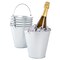 6-Pack Large Galvanized Ice Buckets for Parties, 7-Inch Tall Metal Ice Pails with Handles for Champagne, Beer, Wine, Sports Drinks, Water, Table Centerpieces (100 oz Capacity)